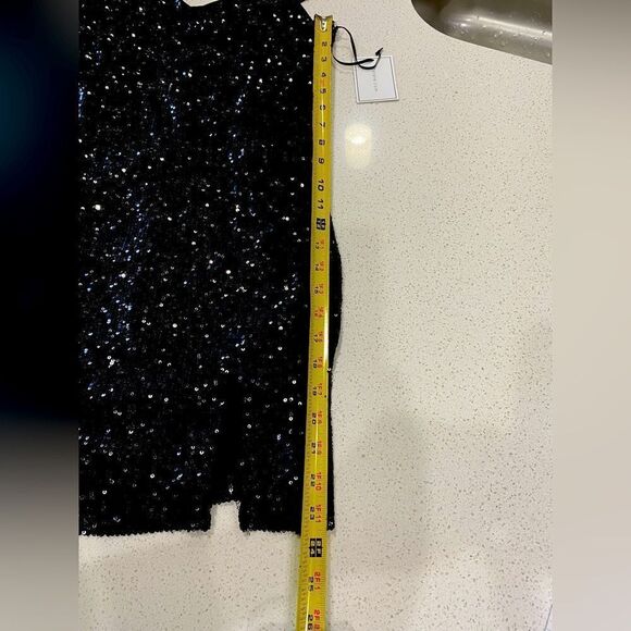 1.STATE Black Sequin Mini Dress Size 8 NWT Party Holiday Cocktail Glam - Picture 8 of 13